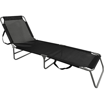 Градински шезлонг keleo черен и сив