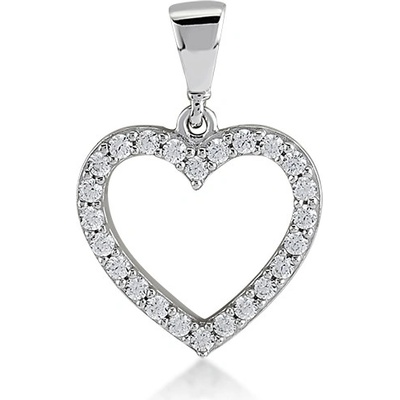 Lillian Vassago Zlatý přívěsek z bílého zlata se zirkony Srdíčko LLV11 GP077W
