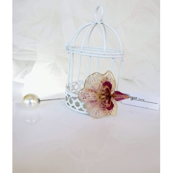 Meganflo Орхидея брошка - игла с перла