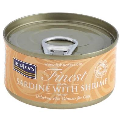FISH4CATS Konzerva pre mačky Finest sardinka s krevetami 70g