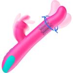 Happy Loky Pluto Rabbit Vibrator & Rotator Watchme Wireless Technology Compatible Pink