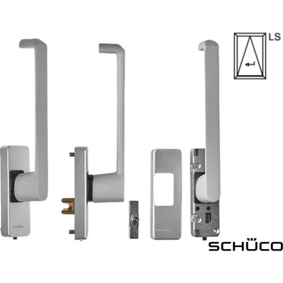 Schüco Klika standard PASK Barva: C0 - stříbrná eloxovaná, Varianta pro: Levé křídlo