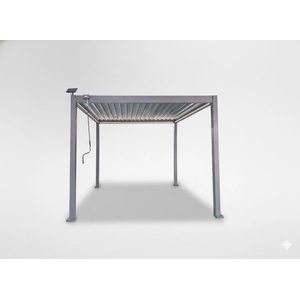 Garden Line Алуминиева биоклиматична пергола 3x3x2, 5м сива със соларно LED осветление 80453 (GOL0555)