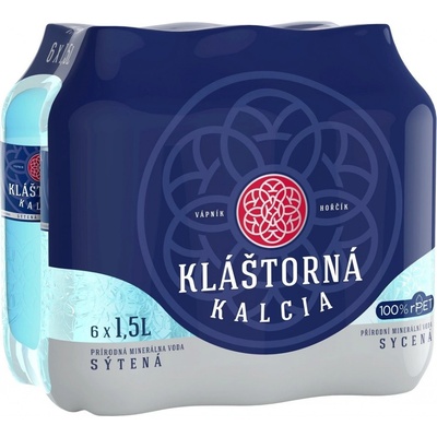 Kláštorná Kalcia Přírodní minerální voda sycená 6 x 1,5 l
