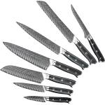 HARAHU Комплект дамаски ножове за кухня ok-13846 - 7бр. / Черен kp13846