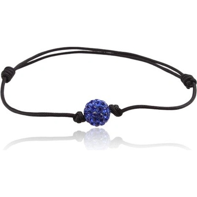 Šperky eshop černý šňůrkový se safírovou Shamballa kuličkou Q17.12