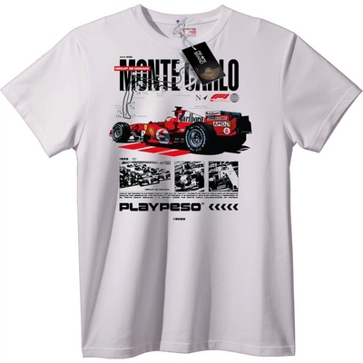 NOONEBRAND Тениска Монте Карло Състезателен Автомобил - 4XL, Black