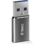 Ttec Преходник ttec - 2DK44UG, USB-A/Type-C, сив (8694470827797)