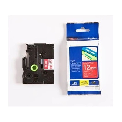 páska BROTHER TZ435 biele písmo, červená páska Tape (12mm) (TZE435)