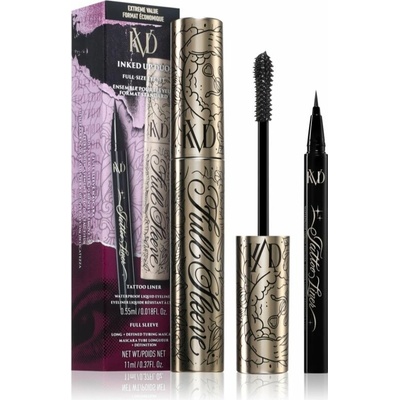 KVD Beauty Inked Up Duo vodeodolné očné linky 0,55 ml + dlhotrvajúca riasenka 11 ml kozmetická sada
