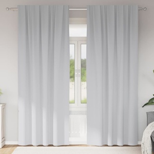 Pure Line Home Плътни завеси в цвят светлосив с комбиниран перделък, 2 бр. , 140 x 245 см