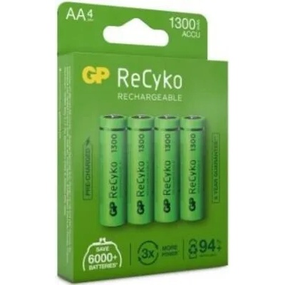 GP Batteries Акумулаторна Батерия R6 AA 130AAHC-EB4 1300mAh NiMH 4 бр. в опаковка GP (GP-BR-130AAHC-EB4)