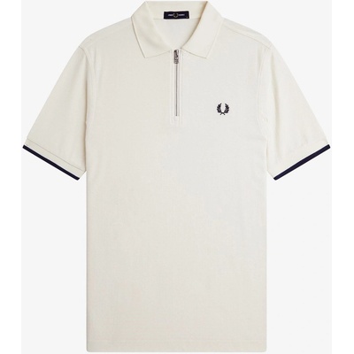 Fred Perry Блуза с яка Fred Perry Men's Crepe Zipped Short-Sleeve Polo Shirt - Ecru 560