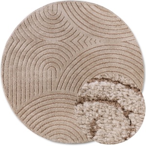 Elle Decoration Бежов кръгъл килим ø 200 cm Panglao New York Taupe - Elle Decoration (106204-200)