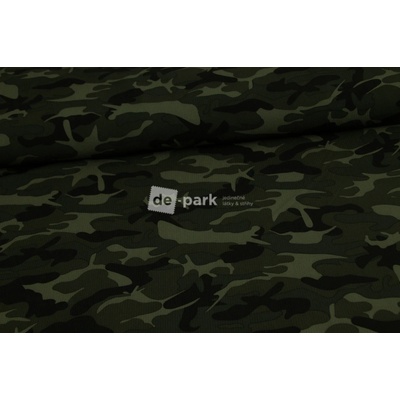 de-park Kalhotový pružný softshell - Maskáč - army khaki