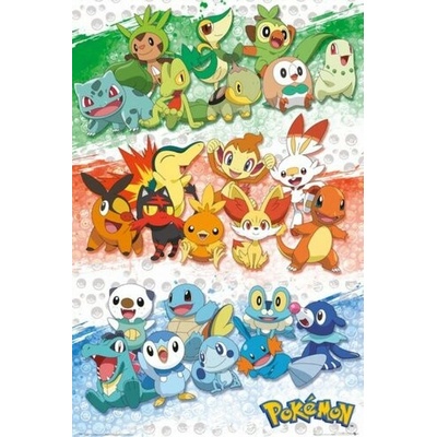 Plagát, Obraz - Pokemon - First Partners, 61 × 91.5 cm