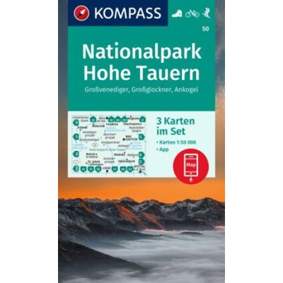 Vysoké Taury (NP Hohe Tauern) 1:50t set 3 mapy KOMPASS #50