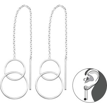 Bijutanki Висящи Сребърни Обеци - Два Кръга