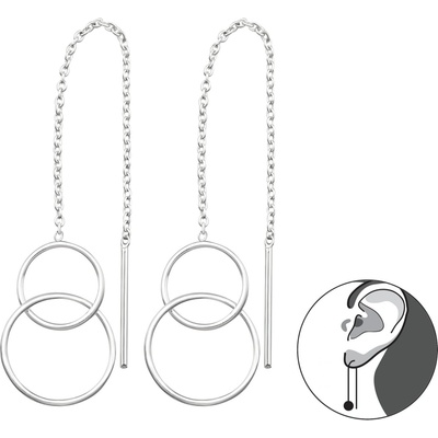 Bijutanki Висящи Сребърни Обеци - Два Кръга