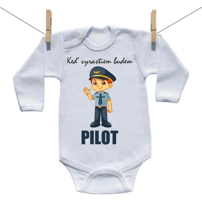 Boodyy Body s dlhým rukávom Keď vyrastiem budem pilot