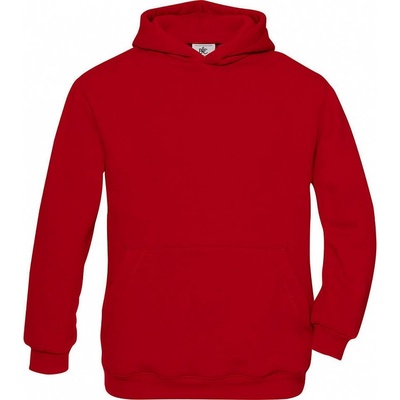 B&C Detská mikina s kapucňou Hooded/kids ČERVENÁ