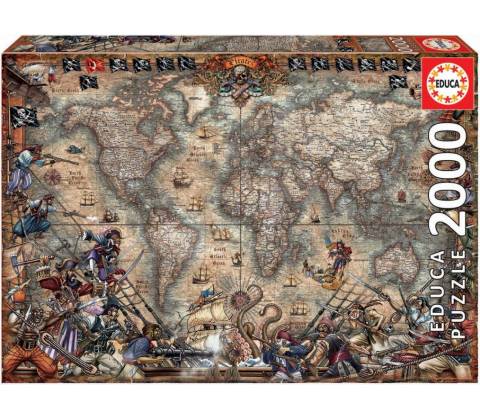 Educa Pirates Map 2000 dielov + fix lepidlo