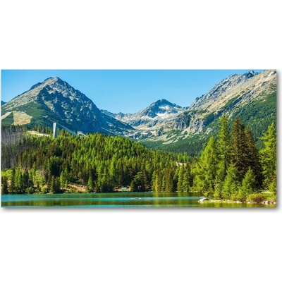 Foto obraz sklenený horizontálny Jazero v horách 100x50 cm
