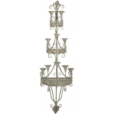 Vysoký kovový svícen na 10 svíček ve 3 patrech Dan – 44x21x144 cm