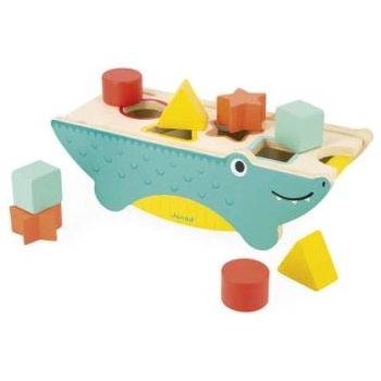 Janod - Забавен дървен сортер - Крокодил (J08267)