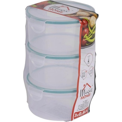 MagicHome Doza Lunchbox R808 3x0,80 lit okrúhle sada 3 ks Clip