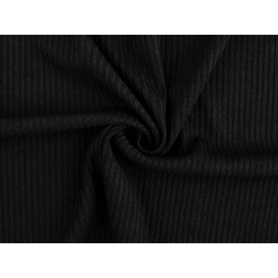 Prima-obchod Žebrovaná šatová pletenina / svetrovina, barva 6 (347 g/m²) černá