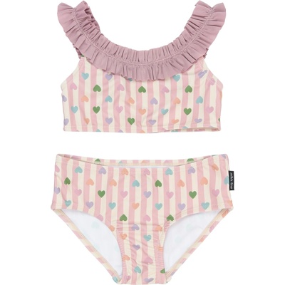 MIKK LINE Dívčí bikini s volánkovými ramínky růžové Heart Růžová