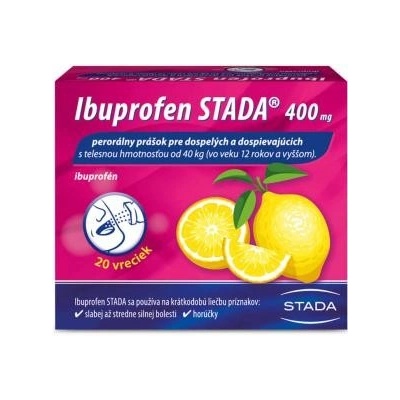 Ibuprofen Stada 400 mg perorálny prášok plv.por. 20 x 400 mg