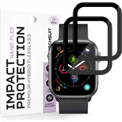Techsuit Протектор за Apple Watch 4 / 5 / 6 / SE / SE 2 / SE 3 44mm - Nano Flex (2 pack) - Techsuit - Черен