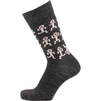 Cai společenské merino ponožky pro dospělé vzor People Tmavě šedá