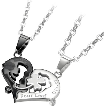 HARAHU Колие Four Leaf Clover - Черна / Сребърна KP21666 (21666)