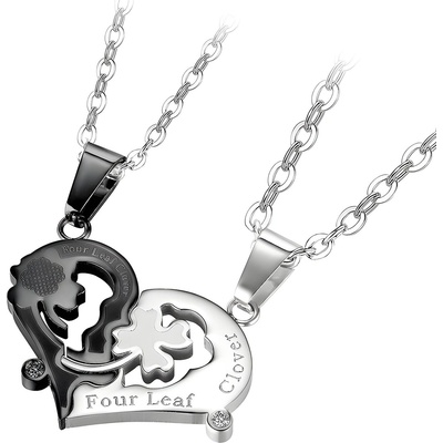 HARAHU Колие Four Leaf Clover - Черна / Сребърна KP21666 (21666)