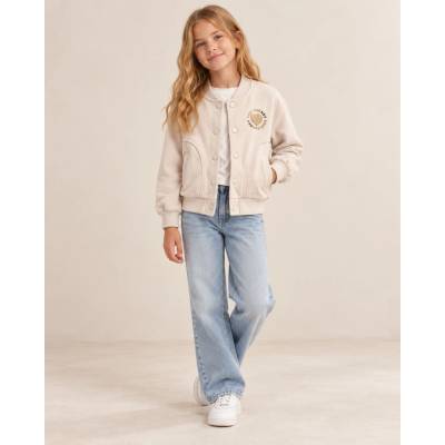 Fashionkids zateplená mikina bomber Lollipop so srdiečkom Bežová