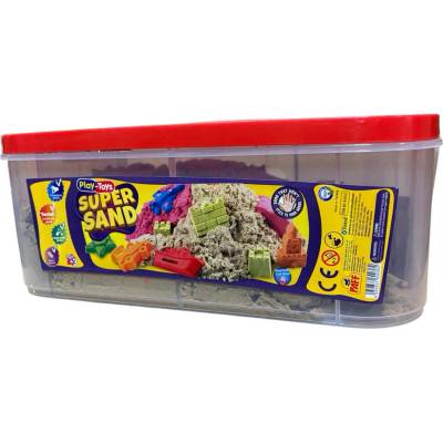 Play-Toys Пясък за игра Play-Toys - Super Sand, 5 kg, с фигурки и кутия, натурален (4362.1)