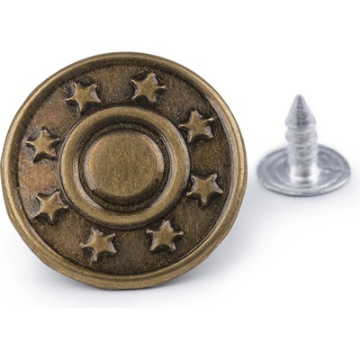 Riflový knoflík Jeans velikost 32" Varianta: 11 staromosaz, Balení: 10 ks – Sleviste.cz