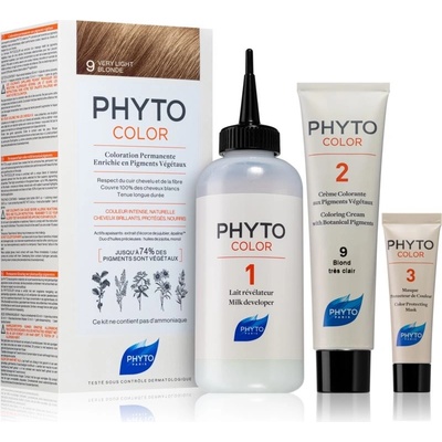 Phyto Phytocolor phyto na vlasy 9 velmi světlá blond, 50 ml + 50 ml + 12 ml /1 bal.