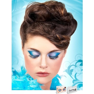 Черни мигли с ламе в сребро и синьо