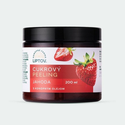 Konopná farma Liptov cukrový peeling jahoda 200 ml