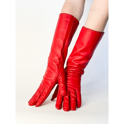 dámské kožené rukavice červené