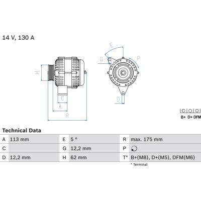 Alternátor BOSCH 0 986 048 801