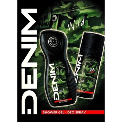 Denim Wild revitalizačný a osviežujúci sprchový gél 250 ml + revitalizačný a osviežujúci deospray 150 ml darčeková sada