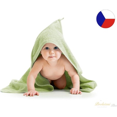 Brotex Dětská froté osuška s kapuckou 80 x 80 cm sv.zelená