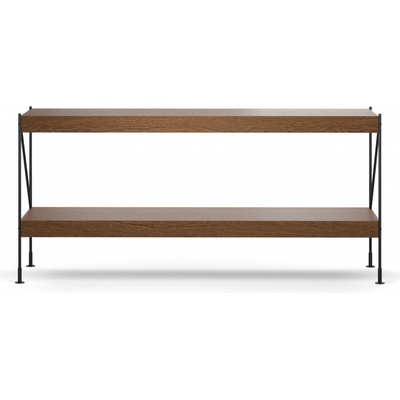 AUDO Policový systém Zet 70, Black Steel / Dark Stained Oak
