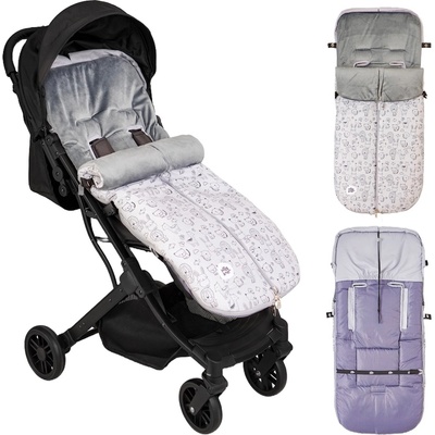 Interbaby Зимен чувал за количка Interbaby - Животни, 45 х 105 cm, сив (10059-31)