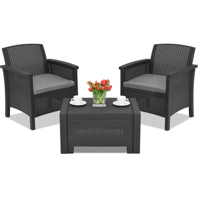 BICA Venezia Terrace 2 антрацит техно ратан комплект Bica (BCVENTERANT)